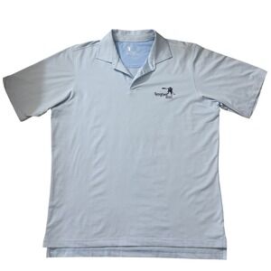 F&G Tech Mens Spyglass Hill Golf Polo Shirt Blue  Striped Performance L CC10
